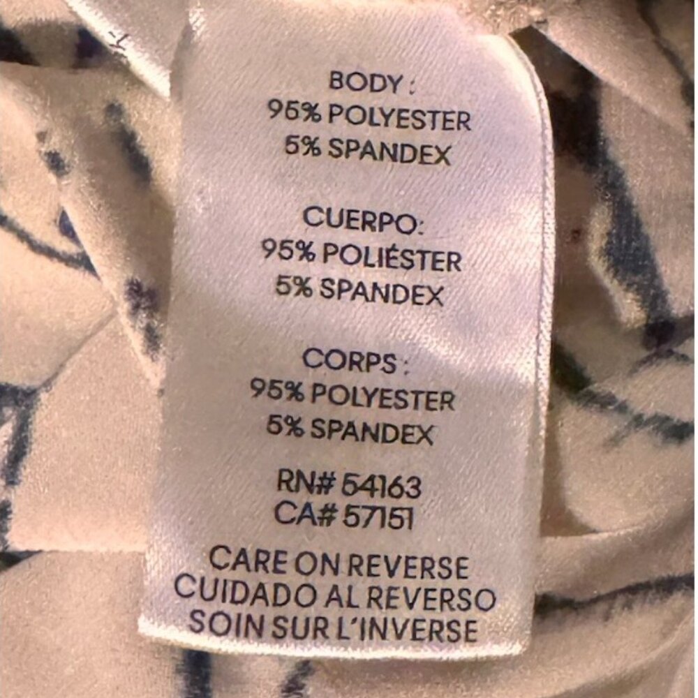 Calvin Klein MSRP $89 Beige Floral Print Blouse Sleeveless Top Breathable XL - Picture 6 of 9